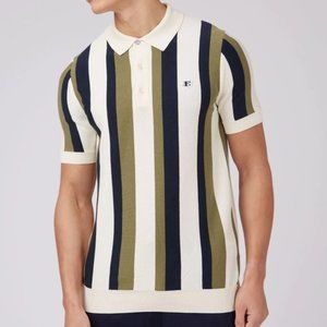 NWT Ben Sherman Vertical Stripe Knit Polo